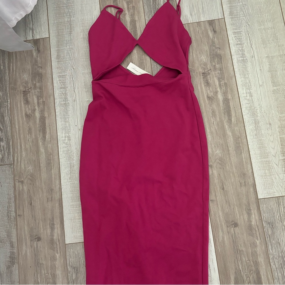 Lovers + Friends Magenta Cutout Midi Dress